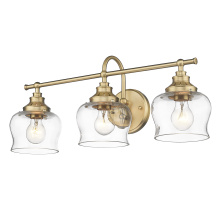 Golden 3610-BA3 BCB-CLR - Wry Lighting Daphne 3-light Vanity in Brushed Champagne Brass